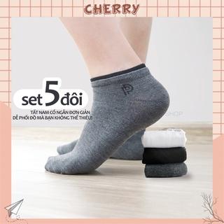 Tất nam cổ ngắn cao cấp chất liệu cotton thoáng mát chống hôi chân, vớ nam công sở set 5 đôi- Cherry Shop