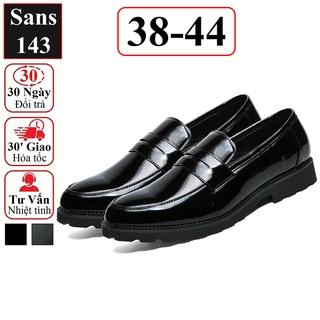 Giày lười nam da bò thật Sans143 công sở penny loafer mọi size cỡ 38 39 40 41 42 43 44