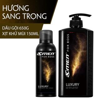 Combo Dầu gội nước hoa X-Men for Boss Luxury 650g + Xịt khử mùi X-Men for Boss Luxury 150ml