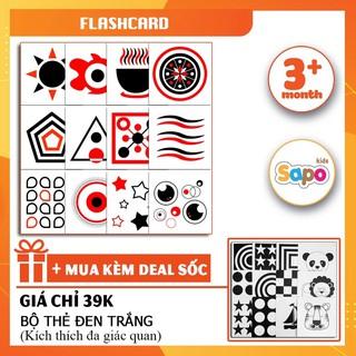 [Flashcard] Bộ Thẻ Kích Thích Thích Thị Giác Cho Bé Màu Đỏ Đen Chất Liệu Giấy Cứng, Kích Thước 17x17cm