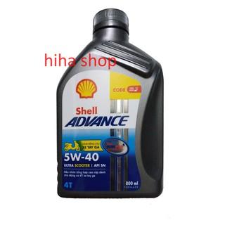 Nhớt 0.8L-1L Shell advance Ultra Scooter 5W-40, dầu nhớt tay ga tổng hợp 100%, sx tại Việt Nam