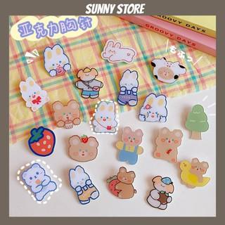 Ghim cài áo, balo trang trí dễ thương, STICKER hoạt hình nhiều loại SUNNYSTORE