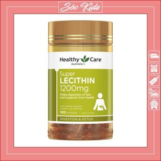 Mầm Đậu Nành Healthy Care Super Lecithin 1200mg Tăng Vòng 1 - CHUẨN ÚC | DATE 2025 | MẪU MỚI | 100 VIÊN | SÓC KIDS