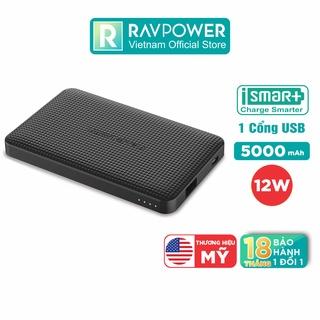 Pin Sạc Dự Phòng RAVPower 5000mAh Công nghệ iSmart, Thiết Kế Mỏng Nhẹ RP-PB093