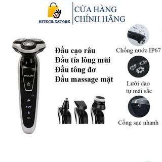 Máy Cạo Râu Nam Đa Năng 4 In 1 Smart Shaver Dao Cạo Râu Điện Cao Cấp Lưỡi Kép 3D Cắt Tỉa Lông Mũi Tông Đơ Massage Mặt