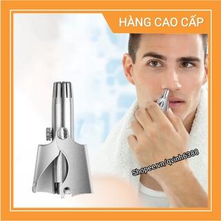 Dụng cụ cắt tỉa lông mũi bằng thép không gỉ có hộp đựng kèm chổi, tỉa lông mũi an toàn tiện lợi