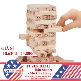 Bộ Đồ Chơi Rút Gỗ 54 Thanh Xếp Hình Domino Xả Stress USA0001