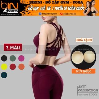 Đồ Tập Gym Yoga Nữ Bộ Quần Dài Áo Bra Đan Dây Kèm Mút Cao Cấp Bin Sport BD001