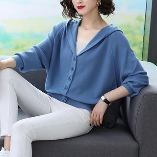 Áo cardigan len đẹp, Khoác len nữ dáng cánh dơi có nón,Len dệt kim mềm mịn, Thời trang thu đông xinh cho nữ