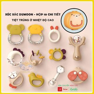 Bộ đồ chơi xúc xắc DUMOON 10 chi tiết, xúc xắc ngậm nướu cho bé tiệt trùng ở nhiệt độ cao