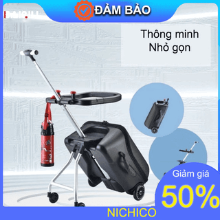 Valy kéo du lịch cho bé kiếm xe đẩy em bé có đai an toàn và khóa hải quan chắc chắn, Vali trẻ em QBox cao cấp