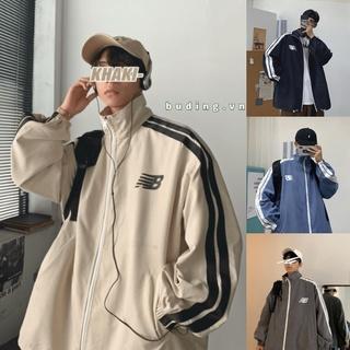 Áo khoác bóng chày dáng rộng chữ NB vải dù cao cấp phong cách Hàn Quốc cá tính năng dộng cho nam áo jacket unisex nam nữ bigsize gió 2 lớp phong cách cực chất top