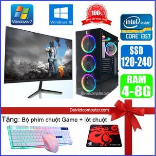 Bộ máy tính PC Game + Màn  FullHD 24 inch i7 /i5 /i3 chơi PUBG mobile, PUBG lite, LOL, CF đột kích, Fifa, Cs + Quà