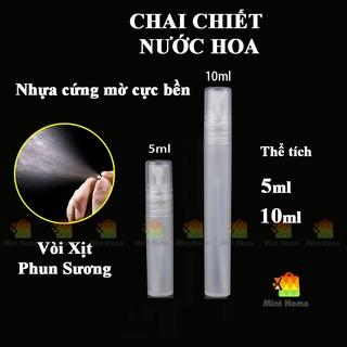 Chai chiết dung dịch nước hoa toner nhựa vial hình vỏ lọ trụ tròn dạng chiếc vòi xịt phun sương 5ml 10ml