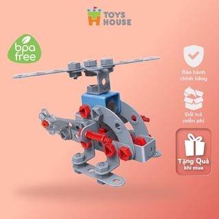 Đồ chơi kỹ năng DIY - Bộ lắp ghép mô hình máy bay trực thăng 132 chi tiết Toyshouse TLH-15