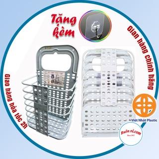 Giỏ đựng đồ gấp gọn thông minh Việt Nhật tặng móc dính trong (3379), giỏ treo tường đựng quần áo đồ dùng nhà tắm - 00540