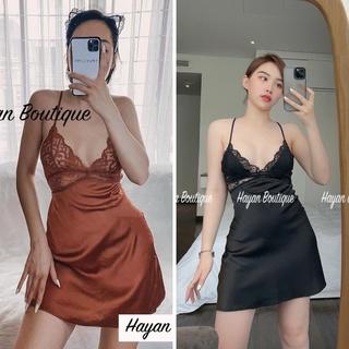 [FREESHIP]Váy ngủ sexy lụa dáng suông, Váy ngủ sexy quyến rũ Kèm Mút Ngực - QUẢNG CHÂU #HT7