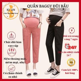 [Hàng cao cấp]Quần bầu quần bầu baggy chất đũi loại 1 siêu mát Ko nhăn có đáp bụng và chun chỉnh🌸Size từ S đến 3XL QB204