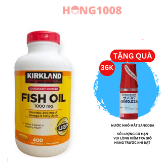 Viên Uống Fish Oil Dầu Cá Kirkland 400 Viên của Mỹ