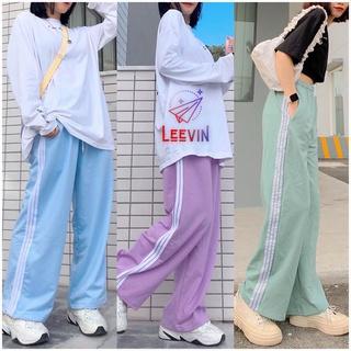 Quần ỐNG RỘNG Nữ 3 Sọc Trắng Unisex Nam Nữ [ NHIỀU MÀU ] - Kiểu quần Baggy nữ lưng cao Culottes Leevin Store