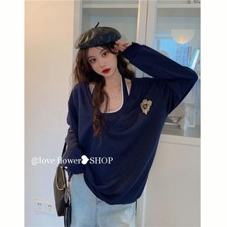 Áo Sweater Tay Dài Dáng Rộng Phong Cách Hàn Quốc Thời Trang Cho Nữ