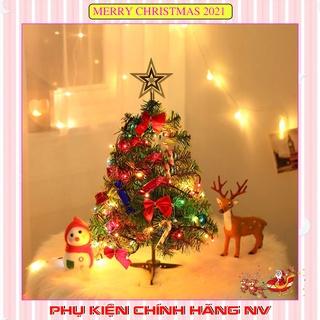 Cây thông noel 60cm mini để bàn trang trí giáng sinh cho nhà cửa, phòng khách, phòng ngủ full phụ kiện đẹp lung linh