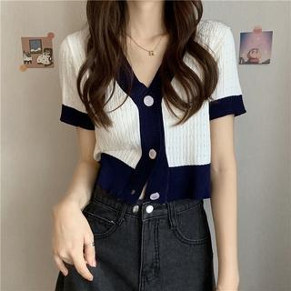 áo cardigan dệt kim tay ngắn