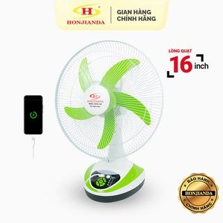 Quạt sạc tích điện để bàn AC&DC 16 inch Honjianda FL316/FL416 - có đèn LED hỗ trợ cúp điện