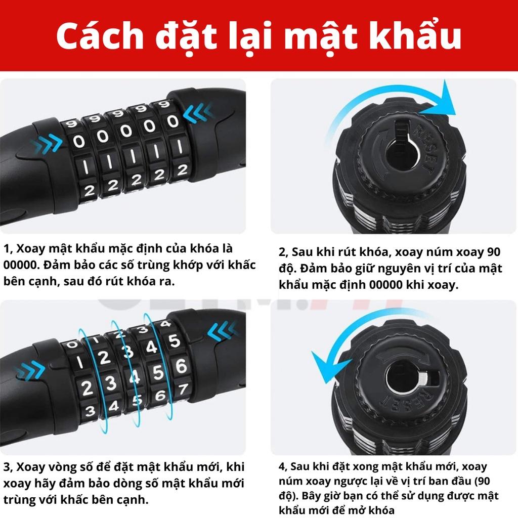 Khoá dây 5 số cao cấp có thay đổi mật khẩu được hay không?