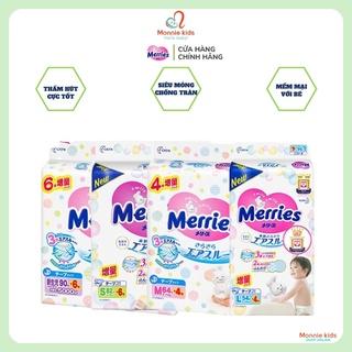 Bỉm dán cho bé Merries NB96 S88 M6 L58, tã dán nội địa Nhật cao cấp cho trẻ - Monnie Kids