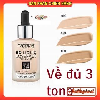 Kem nền kiềm dầu Catrice HD 24h Liquid Coverage Foundation che phủ hoàn hảo