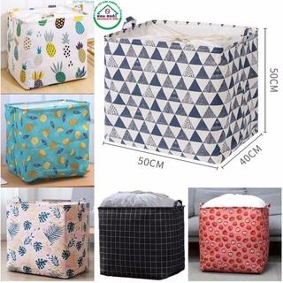 Sỉ 25k-Giỏ đựng quần áo bằng vải cỡ lớn, túi đựng chăn màn đa năng washday