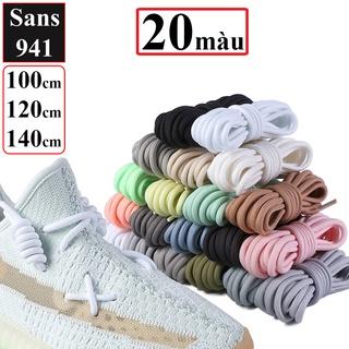 Dây giày tròn to 5mm nhiều màu đủ size Sans941 dài 100cm 120cm 140cm thể thao sneaker nam nữ trơn shoelaces đen be trắng