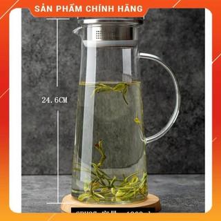 CHÍNH HÃNG -  Ấm pha trà Deli  inox 1300ml,bình pha trà thủy tinh ,bình ủ trà cao cấp,bình đựng nước 1300ml