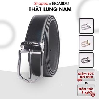 Thắt lưng nam khóa kim da Saffiano cao cấp, Dây lưng nam da bò khóa kim sang trọng đẳng cấp BH 12 Tháng - T204