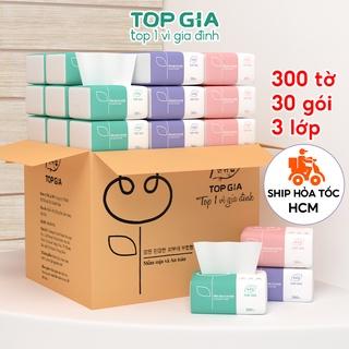 Giấy ăn gấu trúc, thùng giấy ăn rút 30 gói cao cấp Top Gia