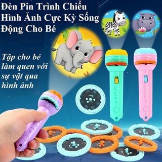 Đèn pin chiếu 80 hình ảnh cho bé thoả thích khám phá hoa quả, động vật, côn trùng, phương tiện, siêu nhân...