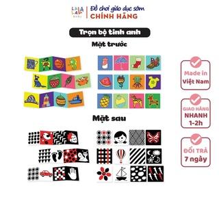 Bộ thẻ kích thích thị giác Montessori Lalala Baby cho trẻ sơ sinh phát triển toàn diện dạng đứng ZIG ZAC và FLASHCARDS