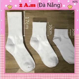 Tất Vớ Trơn Màu Trắng Đen Cổ Ngắn Cổ Trung Cổ Cao Nam Nữ Vải Cotton