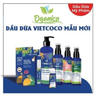 Dầu dừa Vietcoco dưỡng tóc dưỡng môi dưỡng dài mi nguyên chất ép lạnh hữu cơ vòi nhấn 250ml OGANICO 9