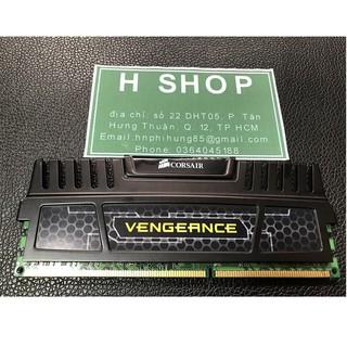 Ram tản nhiệt 8Gb DDR3 bus 1333 overclock 1600, CORSAIR VENGEANCE, tháo máy chính hãng, bảo hành 3 năm