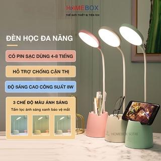 Đèn học để bàn bảo vệ mắt cảm ứng 3 màu ánh sáng hỗ trợ chống cận, có pin tích điện, Đèn bàn học LED đọc sách, làm việc