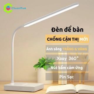 Đèn Học Để Bàn Chống Cận Thị Có Led Ánh Sáng Vàng ( Cảm ứng chạm, 3 chế độ màu, Chỉnh mức độ sáng, Dây USB, Đọc Sách ..)