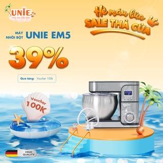 [Mã ELHA22 giảm 6% đơn 300K] Máy nhồi bột chuyên dụng, đánh trứng đa năng UNIE EM5 1300W, thố trộn 8L