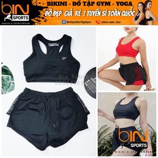 Đồ tập gym yoga nữ, set bộ đùi thể thao áo bra kèm mút quần đùi 2 lớp Bin Sports BN027