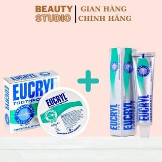 Bột Tẩy Trắng Răng 50g Và Kem Đánh Răng Làm Trắng Răng Hương Bạc Hà EUCRYL Tooth Paste Freshmint 62g