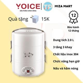 Hộp cơm cắm điện 3 tầng Yoice, giữ nhiệt và hâm nóng đồ ăn, dùng cho văn phòng, inox 304 cao cấp, dùng cho văn phòng