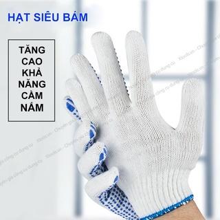 Găng tay bảo hộ lao động sợi len phủ hạt nhựa chống trơn trượt