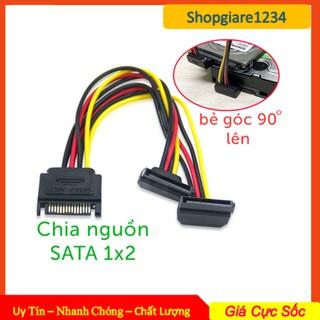 Cáp Chia Nguồn SATA 1 Thành 2 - Dây Nguồn SATA 1 ra 2 Cong Bẻ Góc Trái 20Cm - Cáp nguồn SATA chữ Y cho HDD/SSD/DVD-R