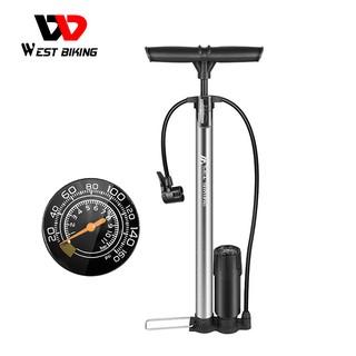 Dụng Cụ Bơm Hơi Xe Đạp WEST BIKING 160PSI Có Đồng Hồ Dễ Để Sàn Sử Dụng Với Chân Và Tay